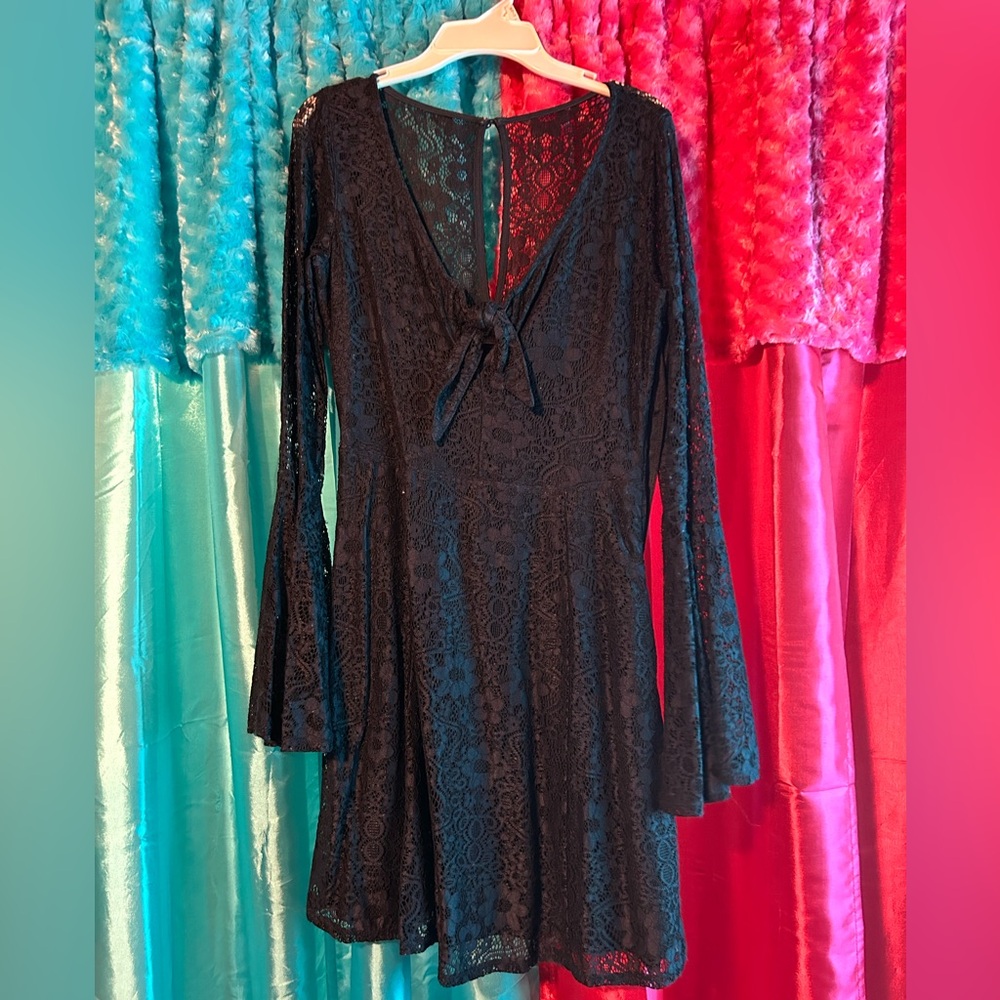 hollister navy lace dress